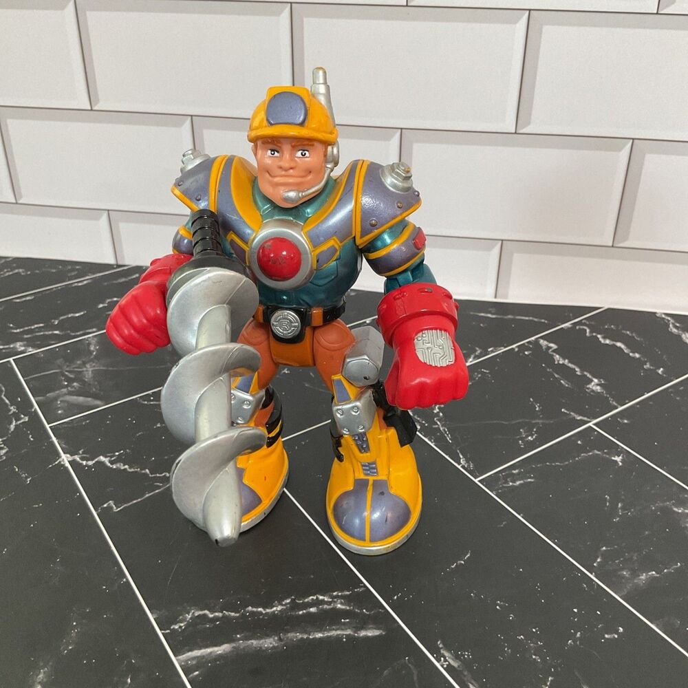 2001 Vintage Fisher Price Rescue Heroes Jack Hammer Action Figure Mattel